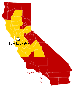 California Map-San Leandro-Greater San Francisco Bay Area and Northern California counties